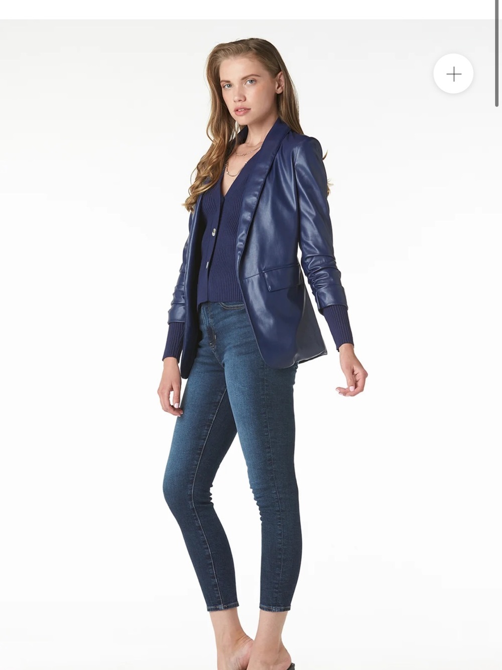 Tart Collections Black Vegan Leather Blazer Size Small - Picture 2 of 6